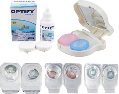 

Optify Combo Pack Monthly Color Contact Lens With Travel Kit Monthly Contact Lens(1, Green Turquoise_Hazel_Aqua, Pack of 3)