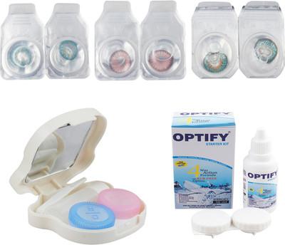 

Optify Combo Pack Monthly Color Contact Lens With Travel Kit Monthly Contact Lens(1, Aqua_Pink_Green Turquoise, Pack of 3)