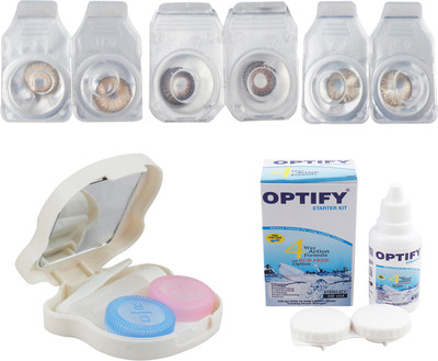

Optify Combo Pack Monthly Color Contact Lens With Travel Kit Monthly Contact Lens(1, Brown_Brown_Honey, Pack of 3)