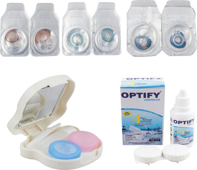 

Optify Combo Pack Monthly Color Contact Lens With Travel Kit Monthly Contact Lens(1, Hazel_Aqua_Deep Blue, Pack of 3)