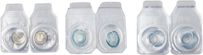 

Optify Combo Pack Monthly Color Contact Lens With Travel Kit Monthly Contact Lens(1, Grey_Aqua_Blue, Pack of 3)