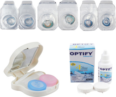 

Optify Combo Pack Monthly Color Contact Lens With Travel Kit Monthly Contact Lens(1, Blue_Green Turquoise_Deep Blue, Pack of 3)