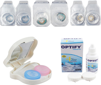 

Optify Combo Pack Monthly Color Contact Lens With Travel Kit Monthly Contact Lens(1, Blue_Green Turquoise_Natural Grey, Pack of 3)