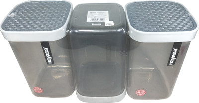 NAYASA Polypropylene Fridge Container  - 1500 ml(Pack of 3, Grey)