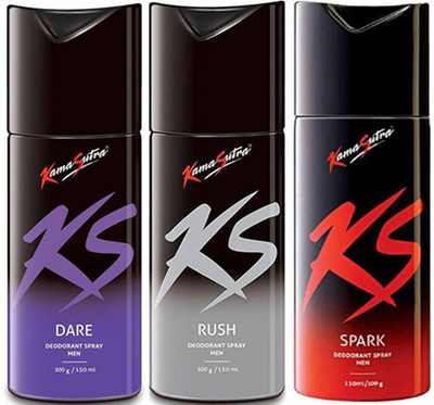 

KamaSutra Dare Rush Spark Body Spray - For Men(450 ml, Pack of 3)