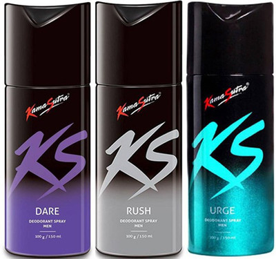

KamaSutra Dare Rush Urge Body Spray - For Men(450 ml, Pack of 3)