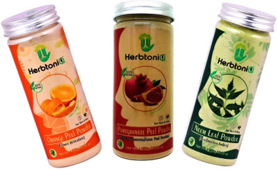 

HerbtoniQ 100% Natural Orange Peel Powder 150g, Pomegranate Peel Powder 150g, Neem Leaf Powder 150g For Face Pack, Hair Pack, Skin & Hair Care Treatment(450 g)