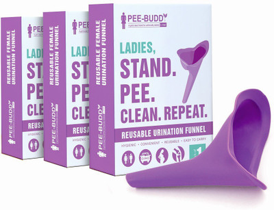 

PeeBuddy - Stand and Pee Reusable Portable Urination Funnel For Women (3 Units) Reusable Female Urination Device(Purple, Pack of 3)