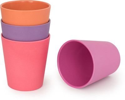 

bobo&boo Set of 4 Bamboo Kids Drinking Cups, Stackable & Reusable - Sunset - Made from Bamboo, Non-Toxic, BPA-free & Eco-friendly Kids cups Without Lids, FDA & LFGB approved, Great Gift for Baby Showers & Birthdays(Sunset)