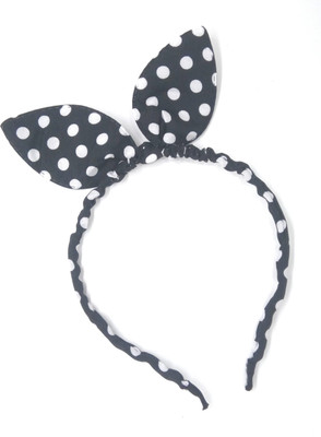 

SKD Rabbit Bunny Ears Hairband for Kids /Headband for Girls / Polka Dots Bunny Rabbit Ears Hair Accessories Design 005 Head Band(Black)