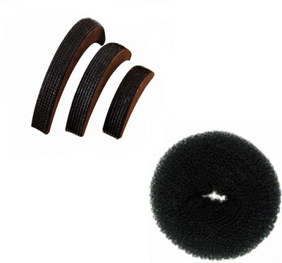 

STYLAZO Hair Accessories Hair Puff And Hair Donut For Women And Girls Used For Making Beautiful Hair Designs Hair Accessory Set(Black)