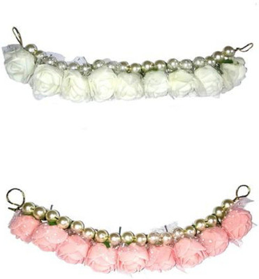 

Shrungarika Fashionable white & Peach Bun Clip(White, Pink)