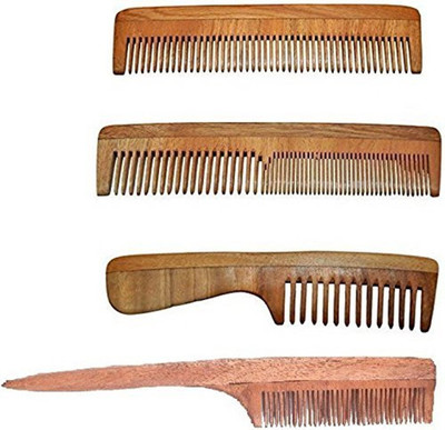 

Stylazo Combo Of 4 Neem Wood Combs 100% Pure Neem Wood Combs Anti Hairfall & Anti Dandruff Comb For Men & Women