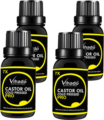 

VIHADO Cold-Pressed 100% Pure Castor Oil 7x PRO (30 ml) (Pack of 4) Hair Oil(30 ml)