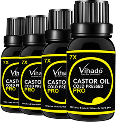 

VIHADO Cold Pressed Castor Oil For Hair and Skin Hair Oil 7x Pro ( 20 ml) (Pack of 4) Hair Oil(20 ml)