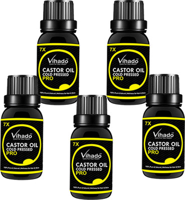 

VIHADO Cold pressed castor oil Hair Oil 7x Pro (30 ml) (Pack of 5) Hair Oil(30 ml)