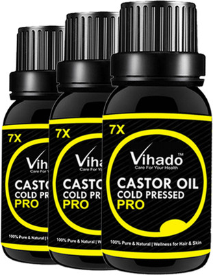 

VIHADO Cold pressed castor oil Hair Oil 7x Pro (30 ml) (Pack of 3) Hair Oil(30 ml)