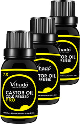 

VIHADO Cold Pressed Castor Oil For Hair and Skin Hair Oil 7x Pro ( 25 ml) (Pack of 3) Hair Oil(25 ml)