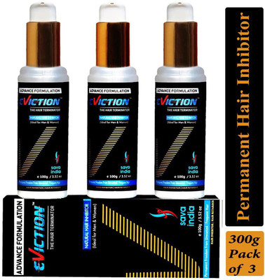 

EVICTION 100% Natural & Permanent Hair Inhibitor for Men & Women (Buy 2 Get 1 Free) Cream(300 ml, Set of 3)