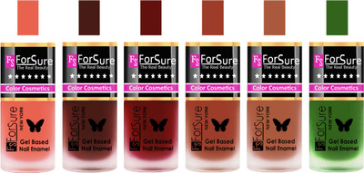 

Forsure Peach, Reddish Maroon, Maroon, Nude, Brown, Green Velvet Matte Nail Polish (Set of 6 Nail Polish) Peach, Reddish Maroon, Maroon, Nude, Brown, Green(Pack of 6)