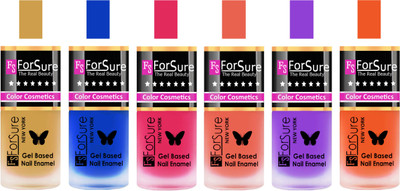

Forsure Golden, Blue, Pink, Peach, Purple, Orange Velvet Matte Nail Polish (Set of 6 Nail Polish) Golden, Blue, Pink, Peach, Purple, Orange(Pack of 6)