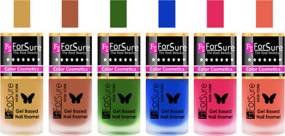

Forsure Golden, Brown, Green, Blue, Pink, Peach Velvet Matte Nail Polish (Set of 6 Nail Polish) Golden, Brown, Green, Blue, Pink, Peach(Pack of 6)