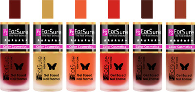 

Forsure Maroon, Golden, Orange, Red, Reddish Maroon, Nude Velvet Matte Nail Polish (Set of 6 Nail Polish) Maroon, Golden, Orange, Red, Reddish Maroon, Nude(Pack of 6)