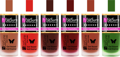 

Forsure Brown, Red, Reddish Maroon, Maroon, Nude, Green Velvet Matte Nail Polish (Set of 6 Nail Polish) Brown, Red, Reddish Maroon, Maroon, Nude, Green(Pack of 6)