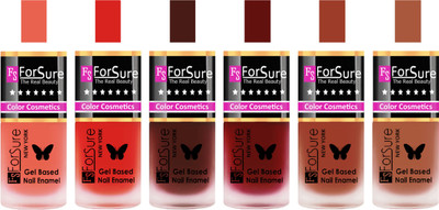 

Forsure Peach, Red, Reddish Maroon, Maroon, Nude, Brown Velvet Matte Nail Polish (Set of 6 Nail Polish) Peach, Red, Reddish Maroon, Maroon, Nude, Brown(Pack of 6)