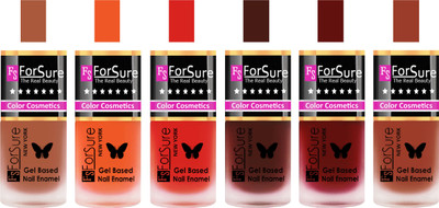 

Forsure Brown, Orange, Red, Reddish Maroon, Maroon, Nude Velvet Matte Nail Polish (Set of 6 Nail Polish) Brown, Orange, Red, Reddish Maroon, Maroon, Nude(Pack of 6)