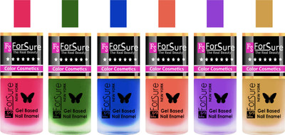 

Forsure Pink, Green, Blue, Peach, Purple, Golden Velvet Matte Nail Polish (Set of 6 Nail Polish) Pink, Green, Blue, Peach, Purple, Golden(Pack of 6)