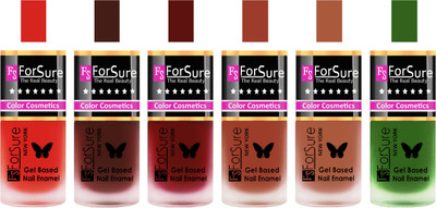 

Forsure Red, Reddish Maroon, Maroon, Nude, Brown, Green Velvet Matte Nail Polish (Set of 6 Nail Polish) Red, Reddish Maroon, Maroon, Nude, Brown, Green(Pack of 6)