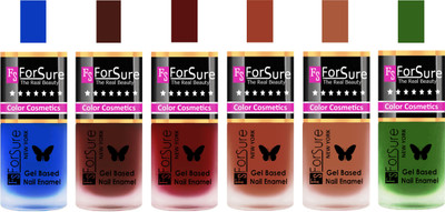 

Forsure Blue, Reddish Maroon, Maroon, Nude, Brown, Green Velvet Matte Nail Polish (Set of 6 Nail Polish) Blue, Reddish Maroon, Maroon, Nude, Brown, Green(Pack of 6)