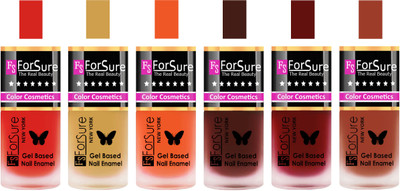 

Forsure Red, Golden, Orange, Reddish Maroon, Maroon, Nude Velvet Matte Nail Polish (Set of 6 Nail Polish) Red, Golden, Orange, Reddish Maroon, Maroon, Nude(Pack of 6)