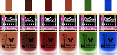 

Forsure Brown, Reddish Maroon, Maroon, Nude, Green, Blue Velvet Matte Nail Polish (Set of 6 Nail Polish) Brown, Reddish Maroon, Maroon, Nude, Green, Blue(Pack of 6)