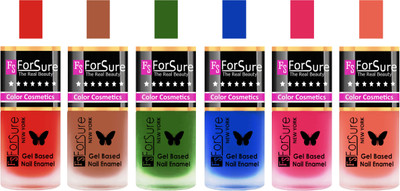 

Forsure Red, Brown, Green, Blue, Pink, Peach Velvet Matte Nail Polish (Set of 6 Nail Polish) Red, Brown, Green, Blue, Pink, Peach(Pack of 6)