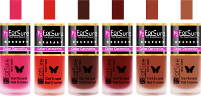 

Forsure Pink, Red, Reddish Maroon, Maroon, Nude, Brown Velvet Matte Nail Polish (Set of 6 Nail Polish) Pink, Red, Reddish Maroon, Maroon, Nude, Brown(Pack of 6)