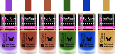 

Forsure Purple, Nude, Brown, Green, Blue, Golden Velvet Matte Nail Polish (Set of 6 Nail Polish) Purple, Nude, Brown, Green, Blue, Golden(Pack of 6)