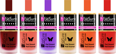 

Forsure Maroon, Peach, Purple, Golden, Orange, Red Velvet Matte Nail Polish (Set of 6 Nail Polish) Maroon, Peach, Purple, Golden, Orange, Red(Pack of 6)