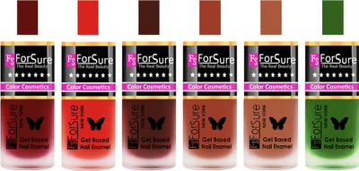 

Forsure Maroon, Red, Reddish Maroon, Nude, Brown, Green Velvet Matte Nail Polish (Set of 6 Nail Polish) Maroon, Red, Reddish Maroon, Nude, Brown, Green(Pack of 6)