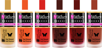 

Forsure Golden, Orange, Red, Reddish Maroon, Maroon, Nude Velvet Matte Nail Polish (Set of 6 Nail Polish) Golden, Orange, Red, Reddish Maroon, Maroon, Nude(Pack of 6)