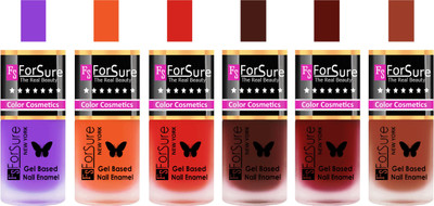 

Forsure Purple, Orange, Red, Reddish Maroon, Maroon, Nude Velvet Matte Nail Polish (Set of 6 Nail Polish) Purple, Orange, Red, Reddish Maroon, Maroon, Nude(Pack of 6)