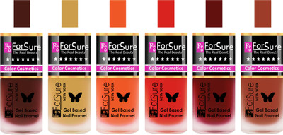 

Forsure Reddish Maroon, Golden, Orange, Red, Maroon, Nude Velvet Matte Nail Polish (Set of 6 Nail Polish) Reddish Maroon, Golden, Orange, Red, Maroon, Nude(Pack of 6)
