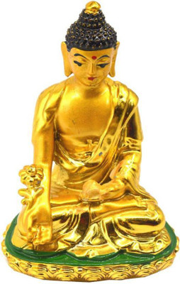 ONRR Collections Gautam Buddh feng shui statue golden coloured for knowledge healthy vibes and good luck Decorative Showpiece  -  9 cm(Polyresin, Gold)