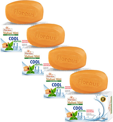 

Florous Multani Mitti & Cool Menthol Soap ( 4 x 75 gm )(300 g, Pack of 4)