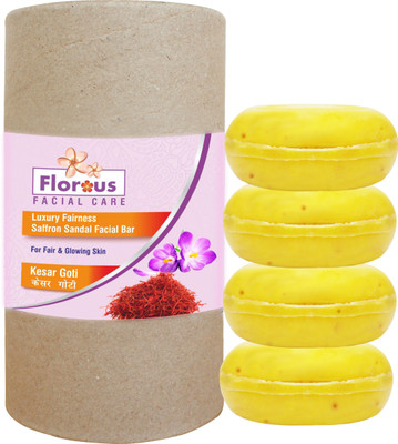 

Florous Saffron Sandal Facial Bar ( Kesar Goti ) ( 4 x 90 gm )(360 g, Pack of 4)