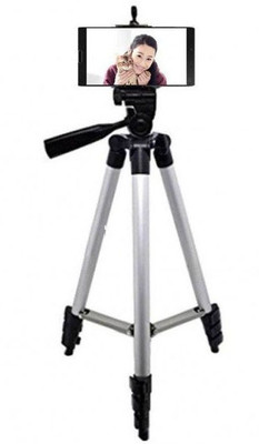 

LIFEMUSIC Tripod-3110 Portable Adjustable Aluminum Lightweight Camera Stand With Three-Dimensional Head & Quick Release Plate and Mobile Clip Holder Best Use for Make Videos on Tiktok,Vigo Video,Snapchat and Dubsmash Tripod(Multicolor, Supports Up to 3000