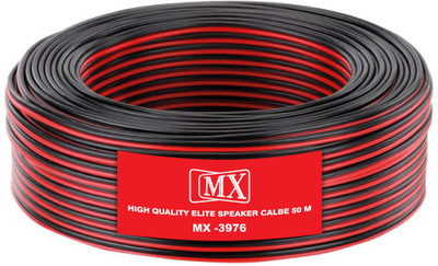 

MX TV-out Cable 50 Meters -165Feet Flexible Oxygen-Free Red Black Speaker Wire Cable-3976(Red, For DVD, 50)