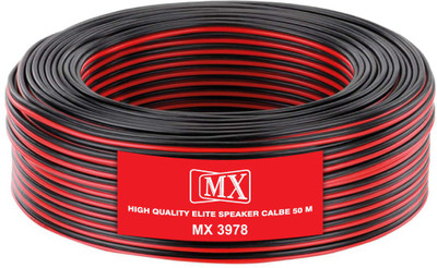 

MX TV-out Cable 50 Meters /165Feet Flexible Oxygen-Free Red-Black Speaker Wire Cable -3978(Red, For DVD, 50)