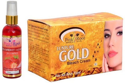 

Pink Root Strawberry Face Wash 100ml WITH Gold bleach 250gm(Set of 2)